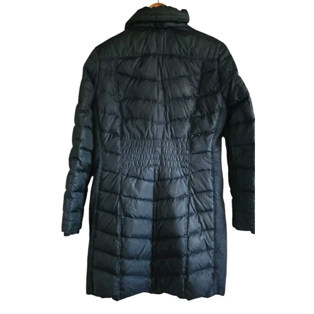 MICHAEL KORS Down Puffer Jacket Coat Women's Medium Blue Gold Zip